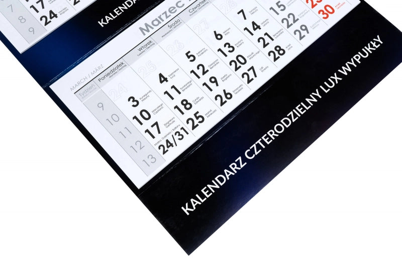 Kalendarz czterodzielny lux wypukły