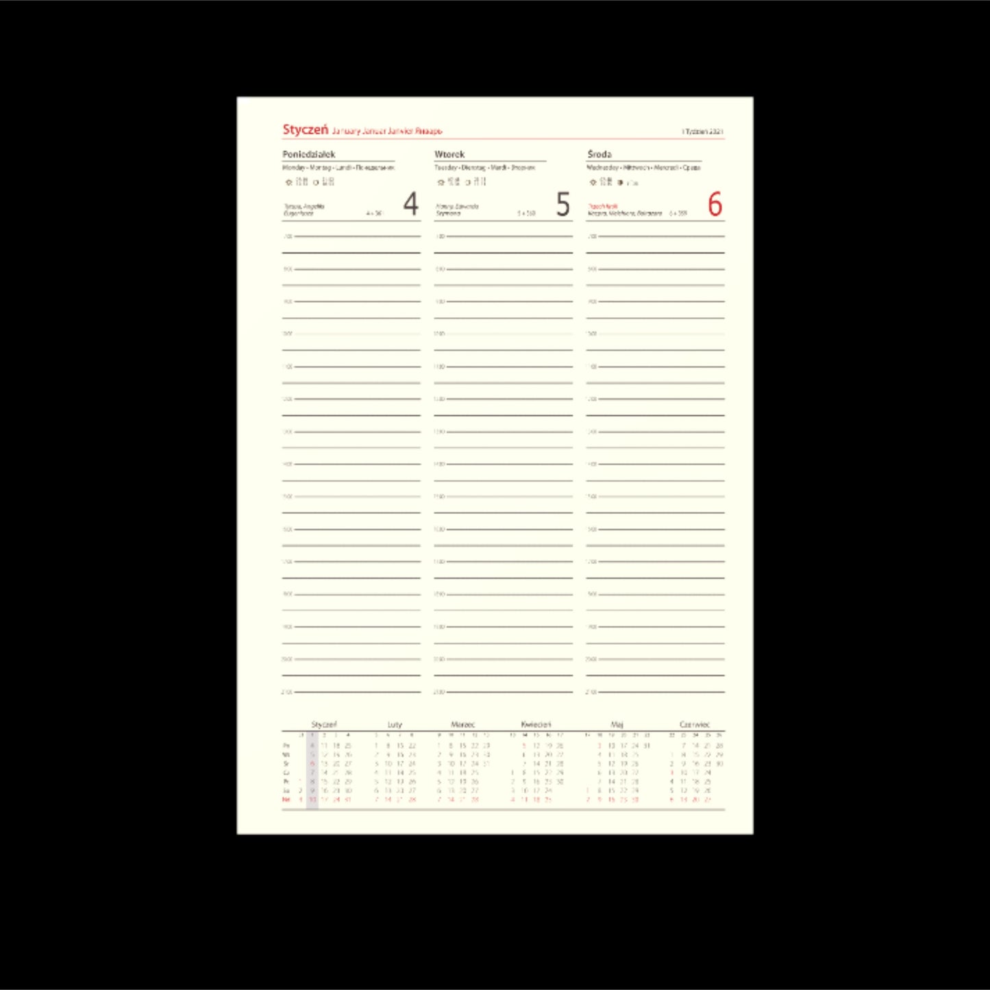 Kalendarze A5 tygodniowe Vivella