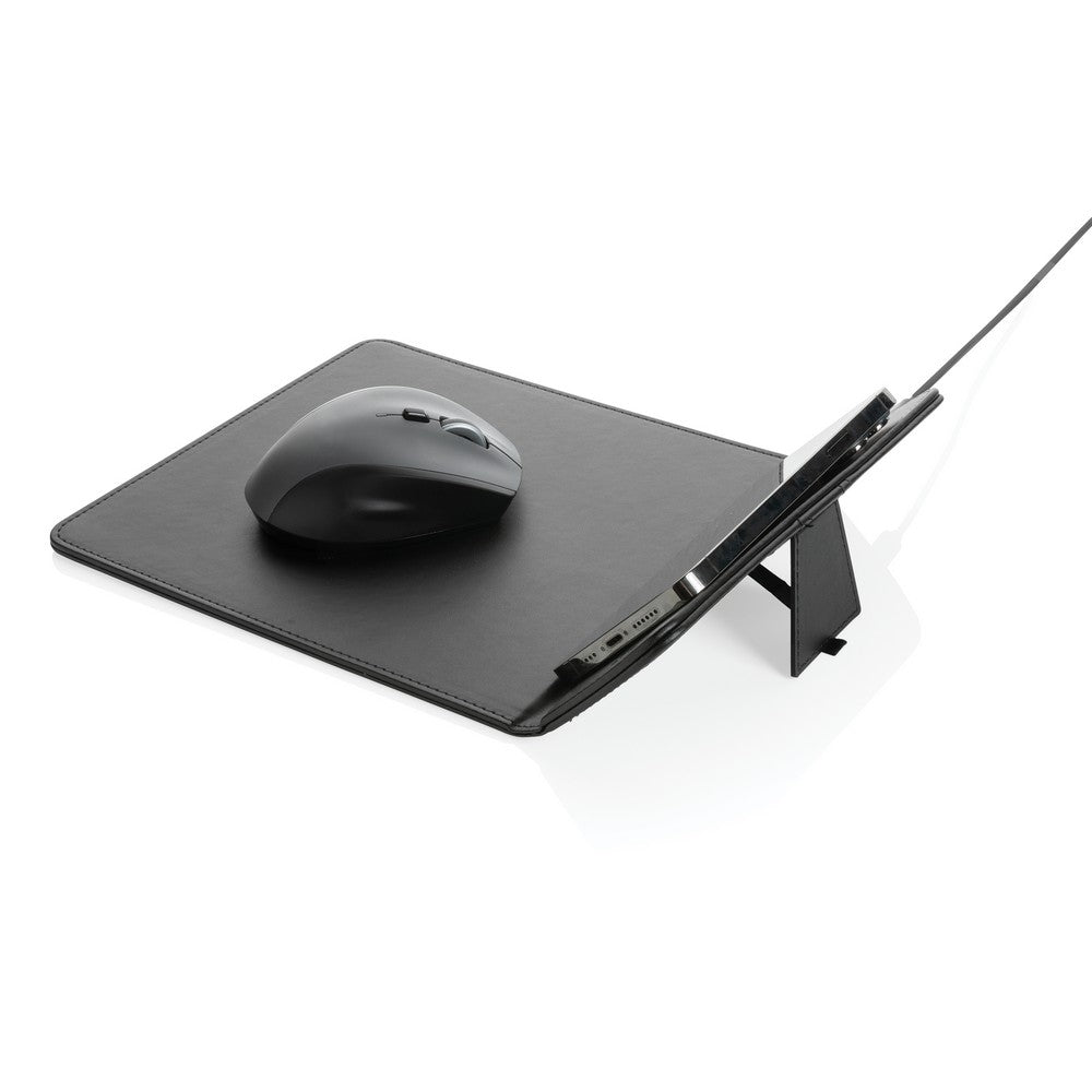 Podkładka pod mysz Swiss Peak, ładowarka bezprzewodowa 10W, PU z recyklingu Winners Gadzety