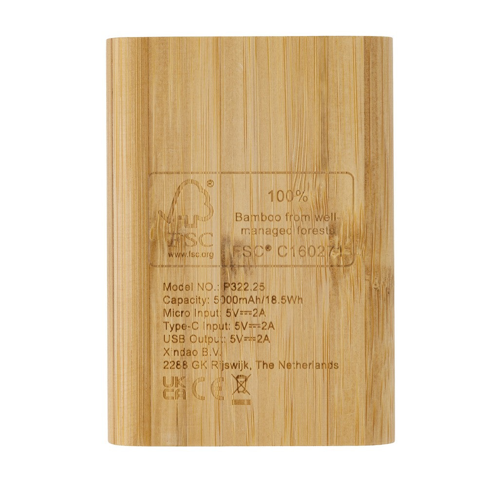 Bambusowy power bank 5000 mAh Winners Gadzety