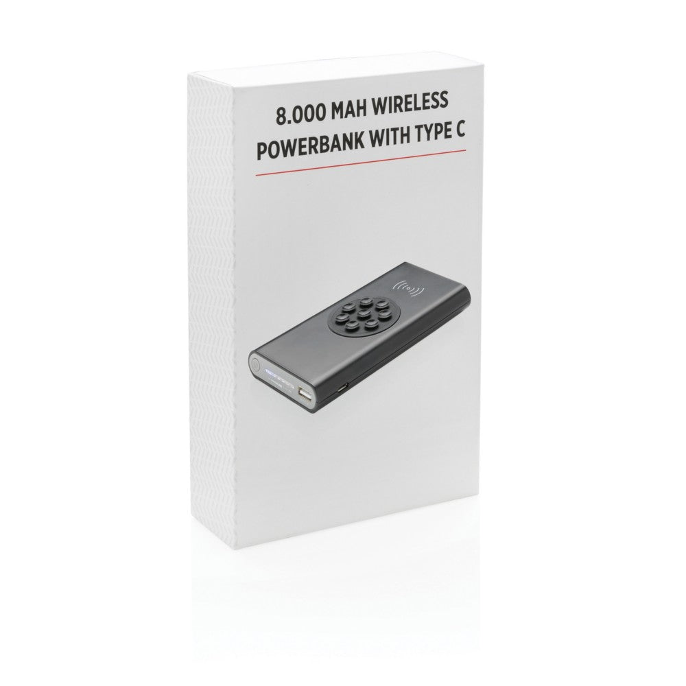 Bezprzewodowy power bank 8000 mAh z przyssawką Winners Gadzety