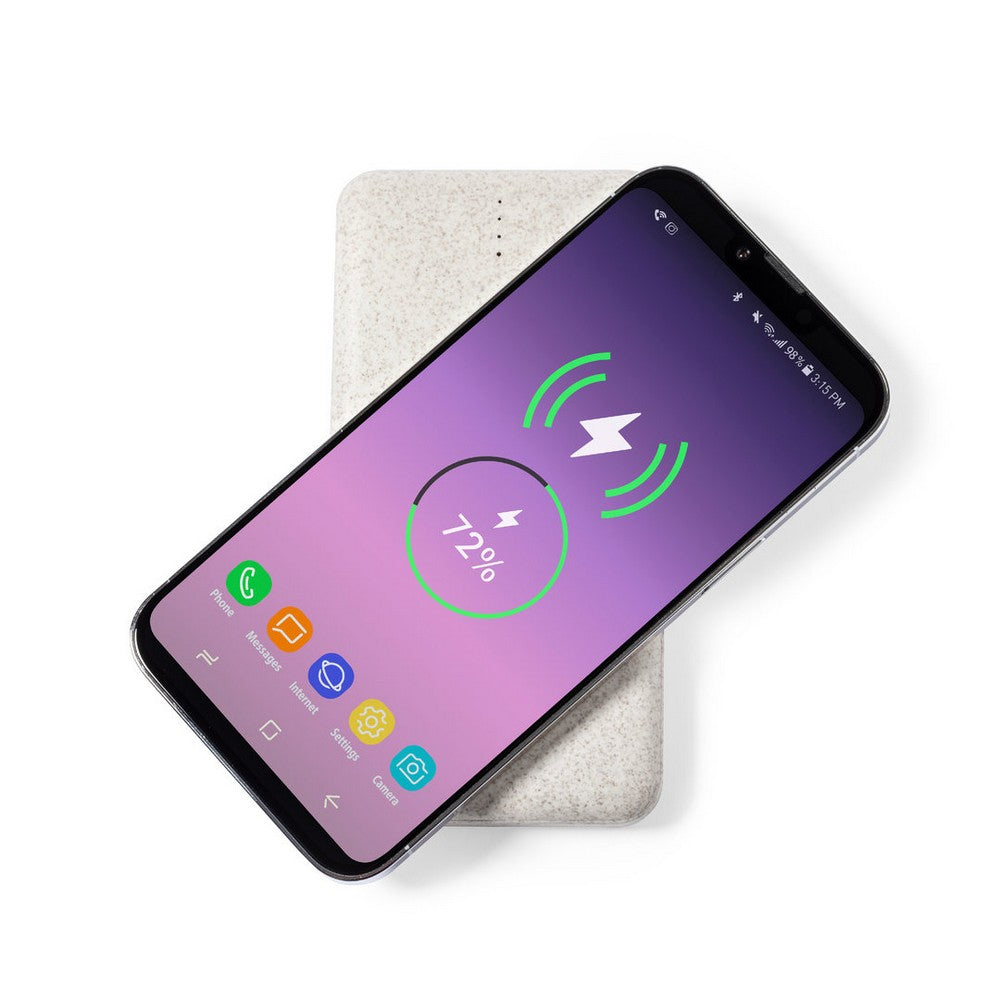 Bezprzewodowy power bank 8000 mAh ze słomy pszenicznej, ładowarka bezprzewodowa 5W-10W Winners Gadzety