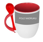 Kubek z łyżeczką kolorowy + nadruk Winners Gadzety