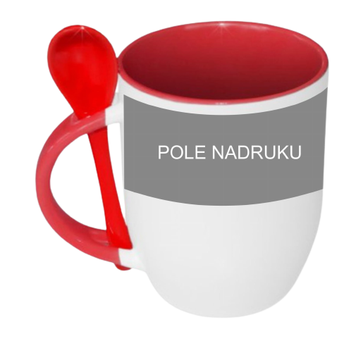 Kubek z łyżeczką kolorowy + nadruk Winners Gadzety