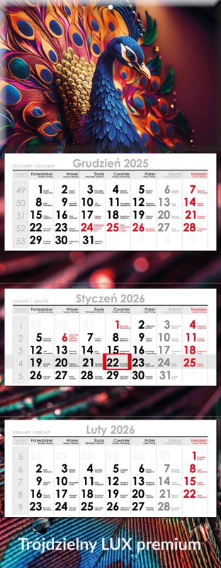Kalendarz trójdzielny PREMIUM