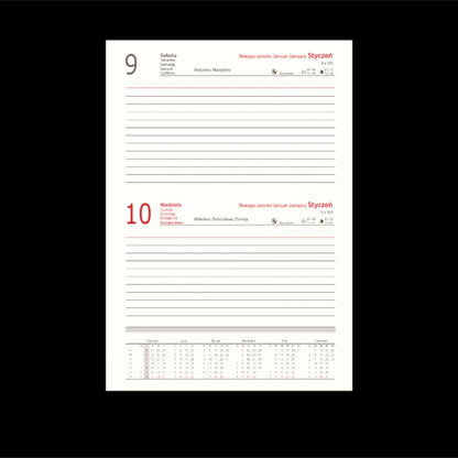 Kalendarze A5 dzienny Nebraska z gumką