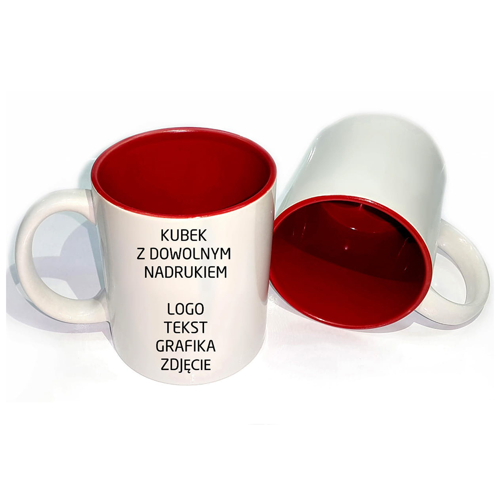 Kubek TOMEK kolorowy środek 330ml + nadruk Winners Gadzety