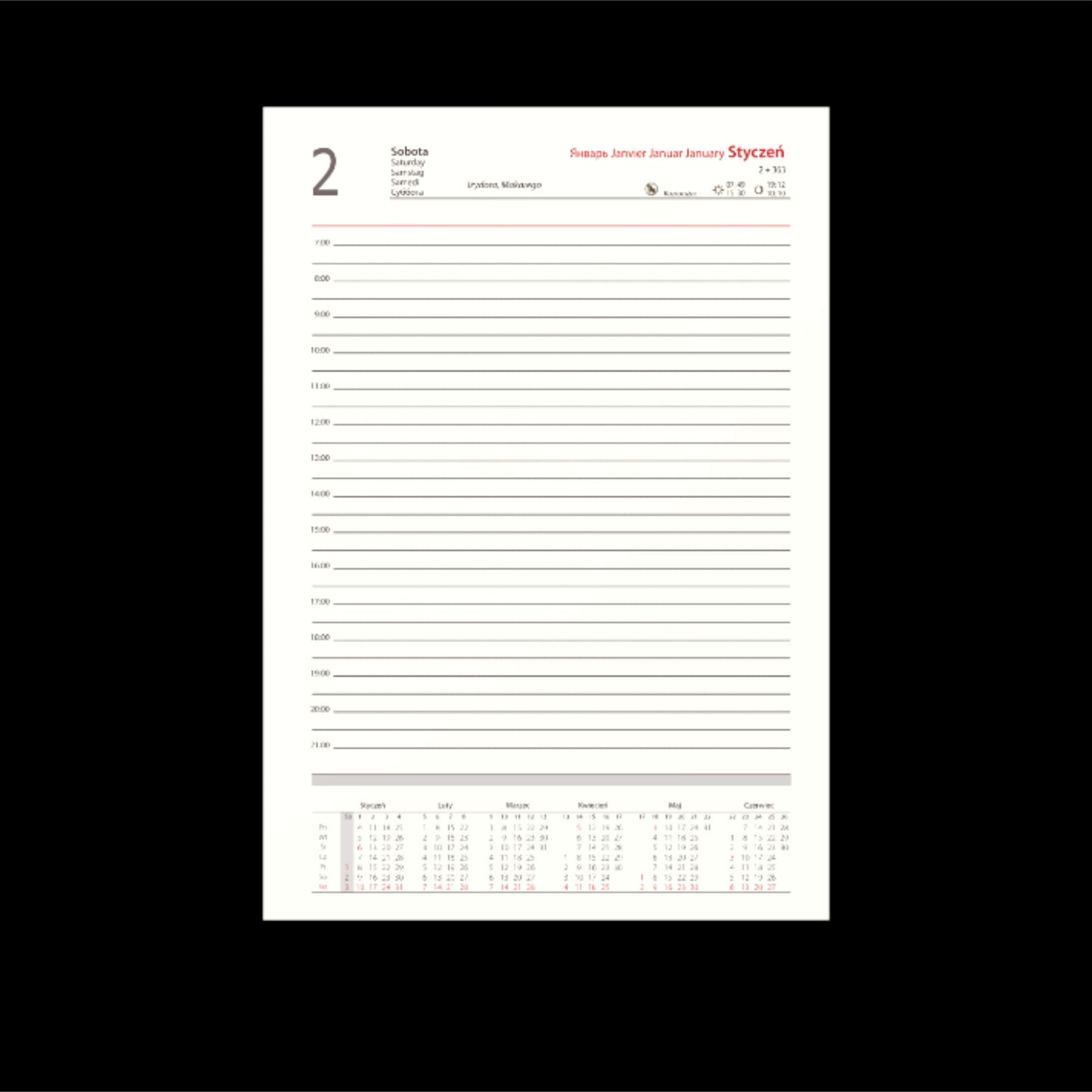 Kalendarze A5 dzienne 416 str. Nebraska