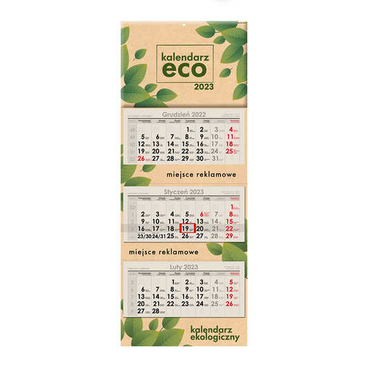 Kalendarz trójdzielny eco Winners Gadzety