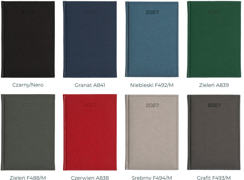 Kalendarze B5 dzienne Velour