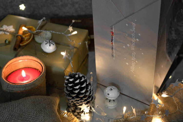 Torba papierowa świąteczna 32x16x38cm MERRY CHRISTMAS SZARA Winners Gadzety