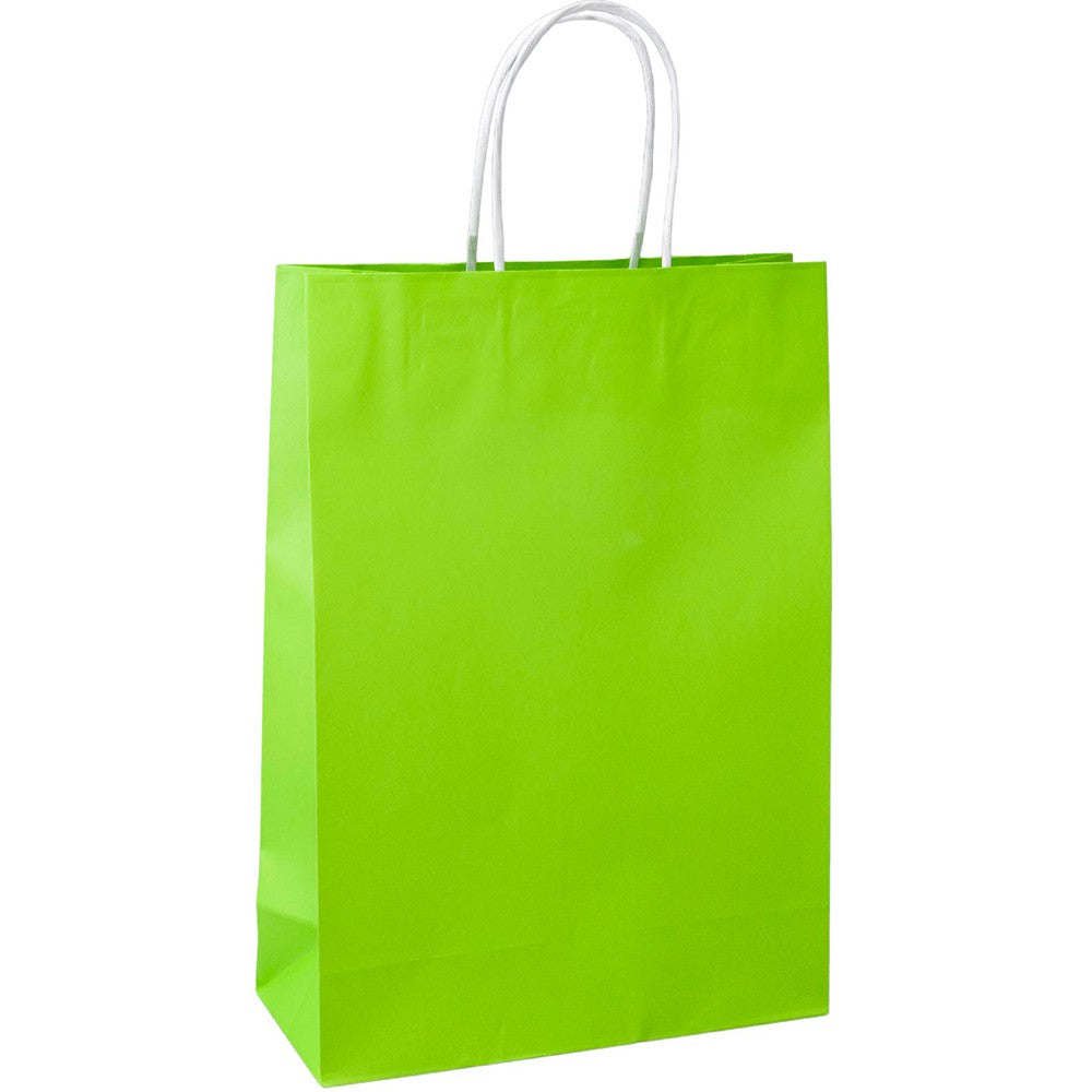 Torba papierowa 240x100x340mm z uchwytem skręcanym Premium -JASNOZIELONA Winners Gadzety