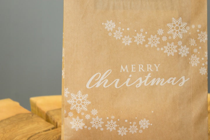 Torebka papierowa 22x8x32,5 świąteczna fałdowa MERRY CHRISTMAS 10szt. Winners Gadzety