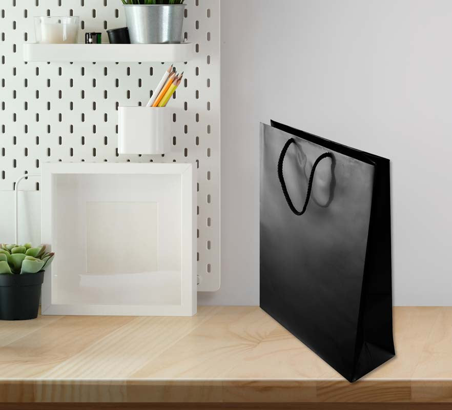 Torba laminowana z uchwytem sznurkowym CZARNA 240x90x320mm Winners Gadzety