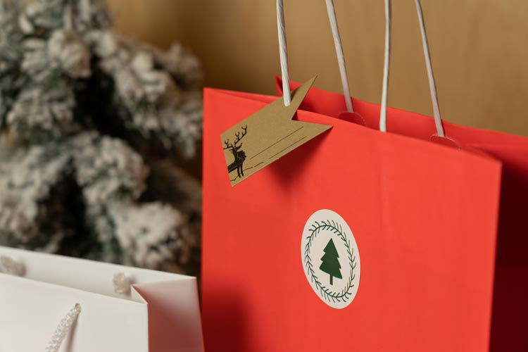 Zestaw torebek Świątecznych do pakowania prezentów CZERWONO BIAŁY Winners Gadzety