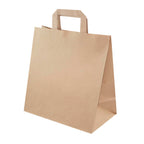 Torba papierowa 220x110x245mm z uchwytem płaskim - BRĄZOWA Winners Gadzety
