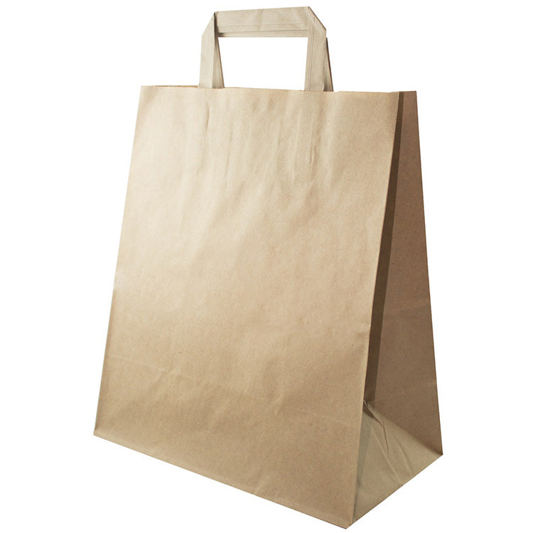 Torba papierowa 260x140x300mm z uchwytem płaskim BRĄZOWA Winners Gadzety