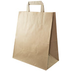 Torba papierowa 260x140x300mm z uchwytem płaskim BRĄZOWA Winners Gadzety
