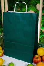 Torba papierowa 305x170x425mm CIEMNOZIELONA BIAŁA Winners Gadzety