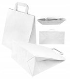 Torba papierowa 260x140x300mm z uchwytem płaskim BIAŁA Winners Gadzety