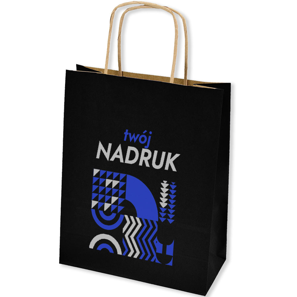 Torba papierowa z nadrukiem 180x80x225mm CZARNA 50 szt. Winners Gadzety