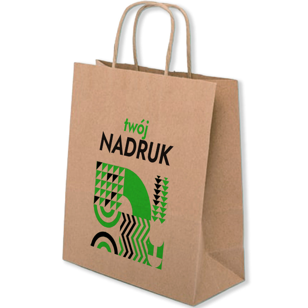 Torba papierowa z nadrukiem 180x80x225mm BRĄZOWA 50 szt. Winners Gadzety