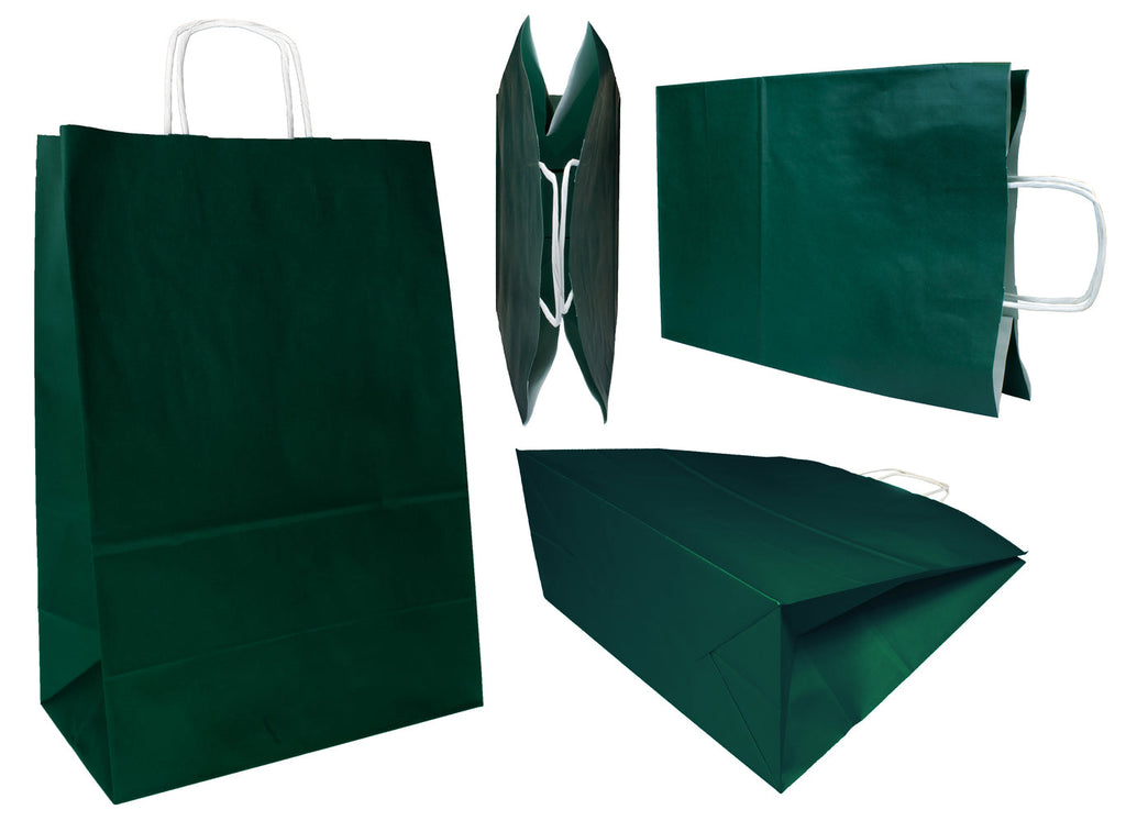 Torba papierowa 305x170x425mm CIEMNOZIELONA BIAŁA Winners Gadzety