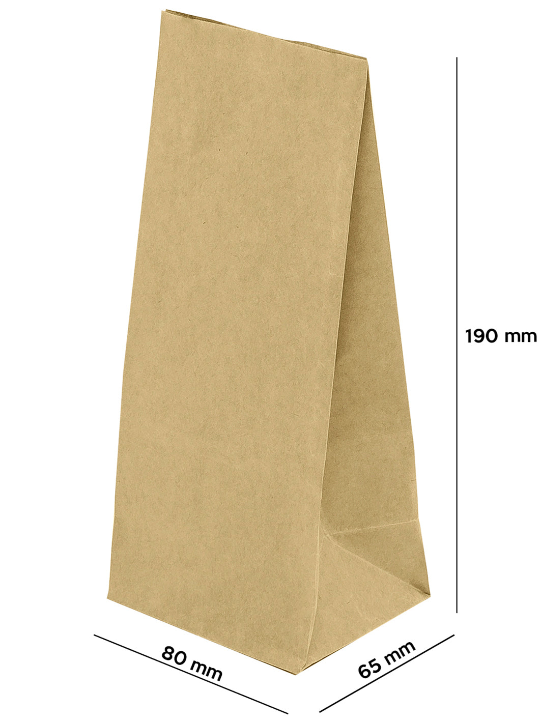 Torba papierowa klockowa - BRĄZOWA - 80x65x190mm - 1000szt Winners Gadzety