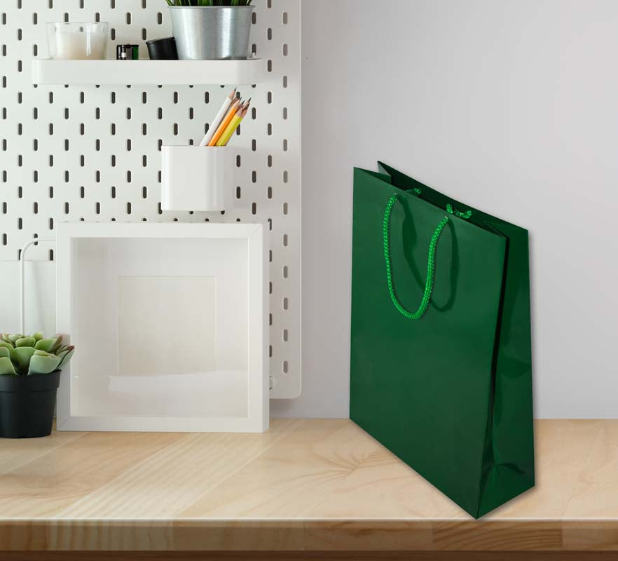Torba laminowana z uchwytem sznurkowym - ZIELONA - 240x90x320mm Winners Gadzety