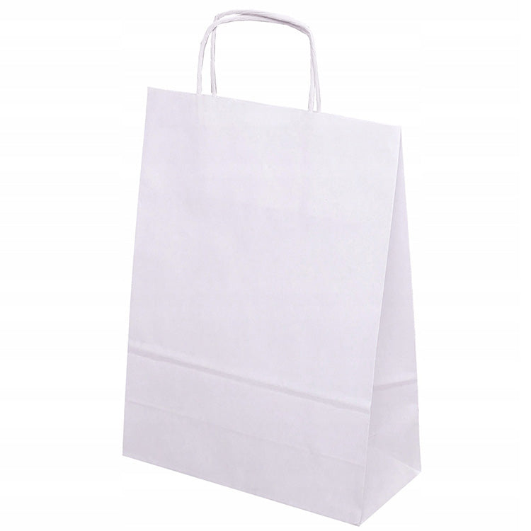 Torba papierowa z uchwytem skręcanym - BIAŁA - 240x100x320mm Winners Gadzety
