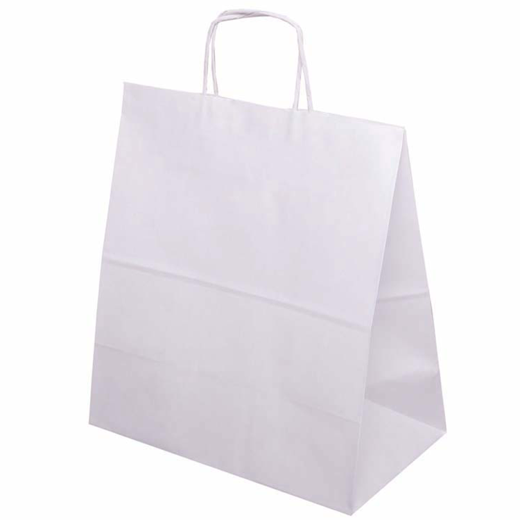 Torba papierowa 330x160x380mm z uchwytem skręcanym - BIAŁA Winners Gadzety