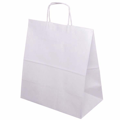Torba papierowa 330x160x380mm z uchwytem skręcanym - BIAŁA Winners Gadzety