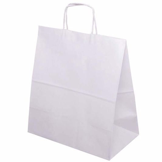 Torba papierowa 330x160x380mm z uchwytem skręcanym - BIAŁA Winners Gadzety