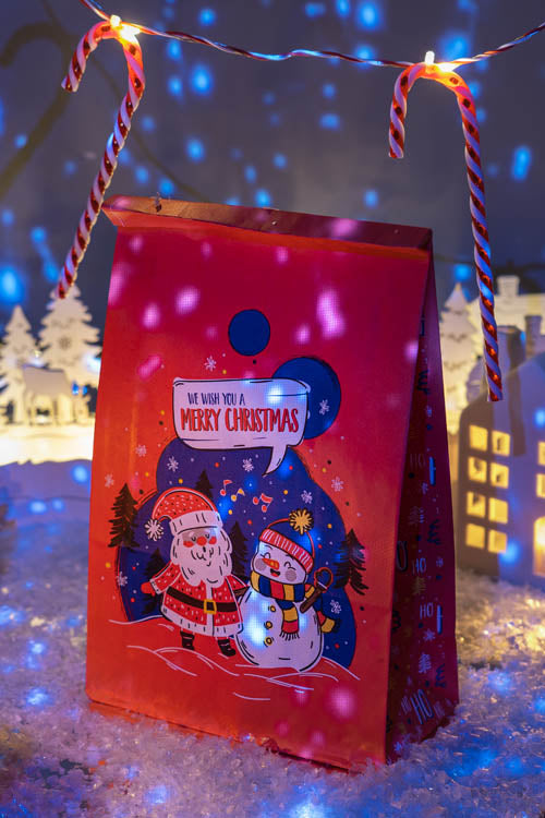 Torba papierowa świąteczna 16x8x27cm MIKOŁAJ I BAŁWAN Winners Gadzety