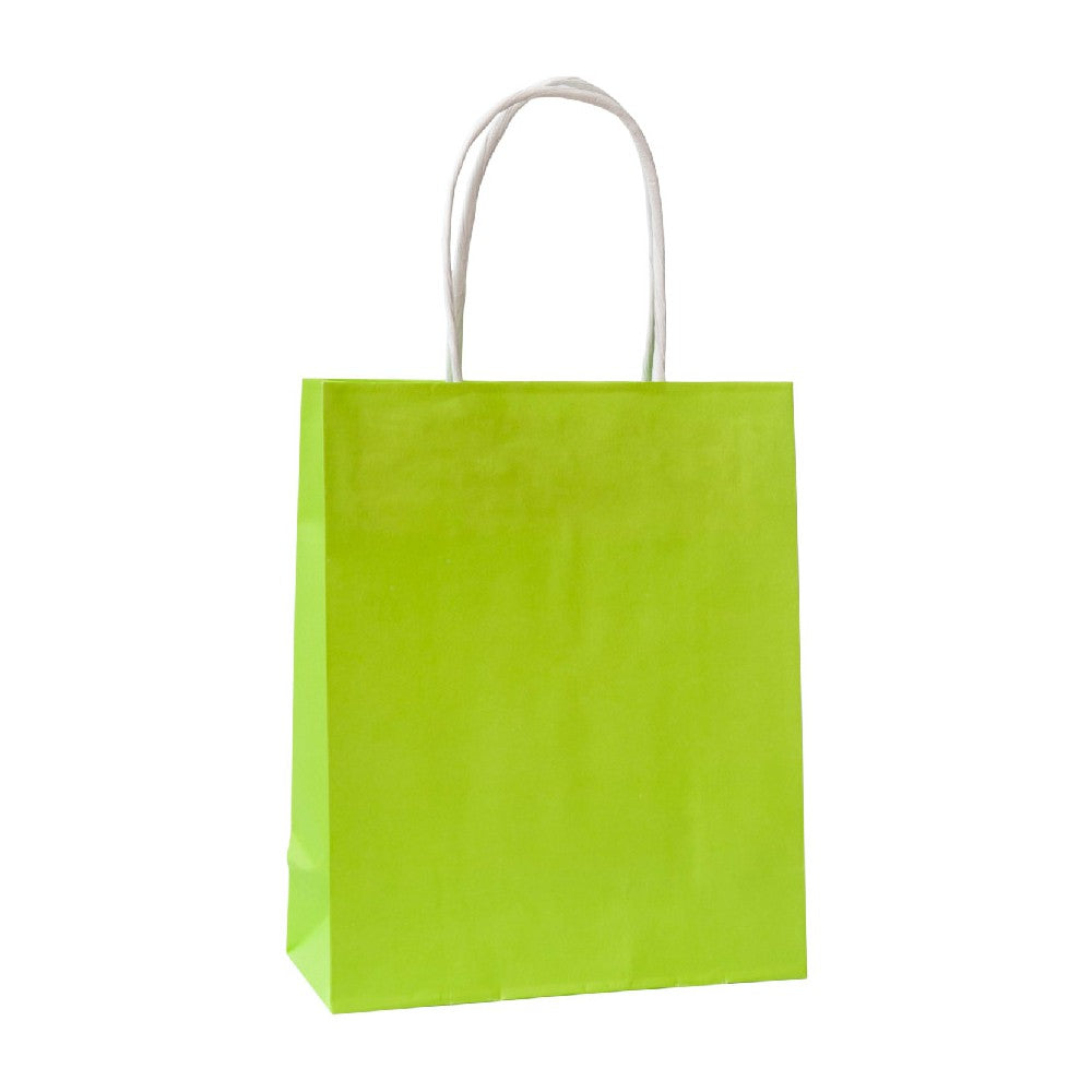 Torba papierowa 180x80x220mm z uchwytem skręcanym Premium -JASNO ZIELONA Winners Gadzety
