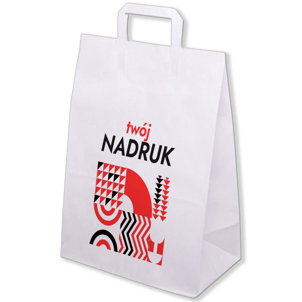 Torba papierowa z nadrukiem 320x160x390mm BIAŁA 50 szt. Winners Gadzety
