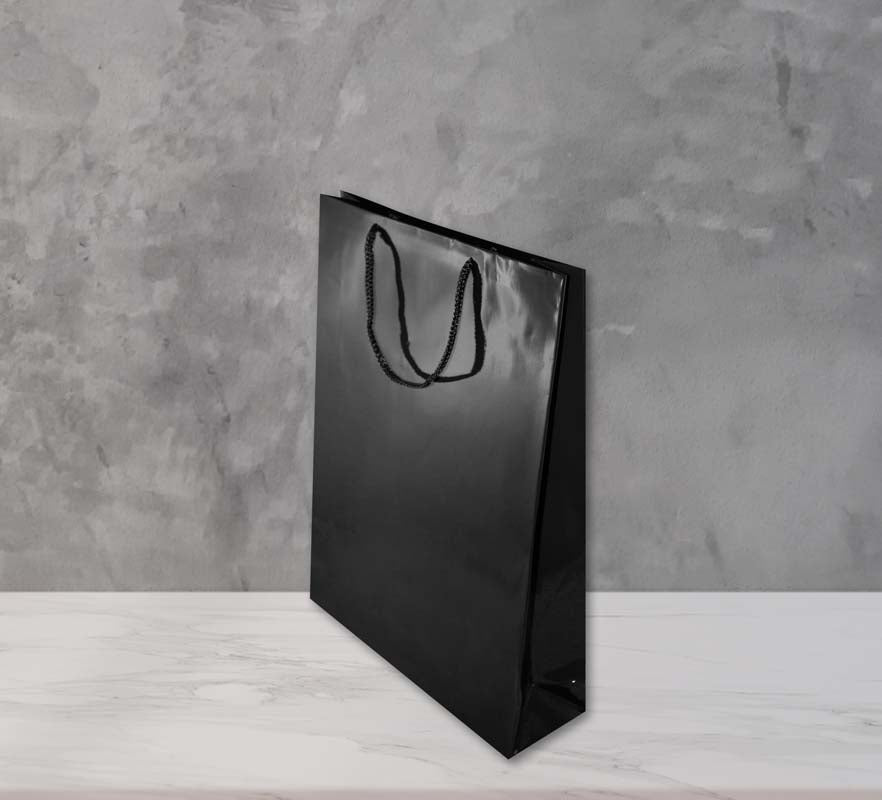 Torba laminowana z uchwytem sznurkowym - CZARNA - 300x100x400mm Winners Gadzety