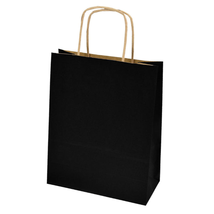 Torba papierowa z uchwytem skręcanym - CZARNA - 180x80x225mm Winners Gadzety