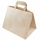 Torba papierowa 320x220x245mm z uchwytem płaskim -BRĄZOWA Winners Gadzety