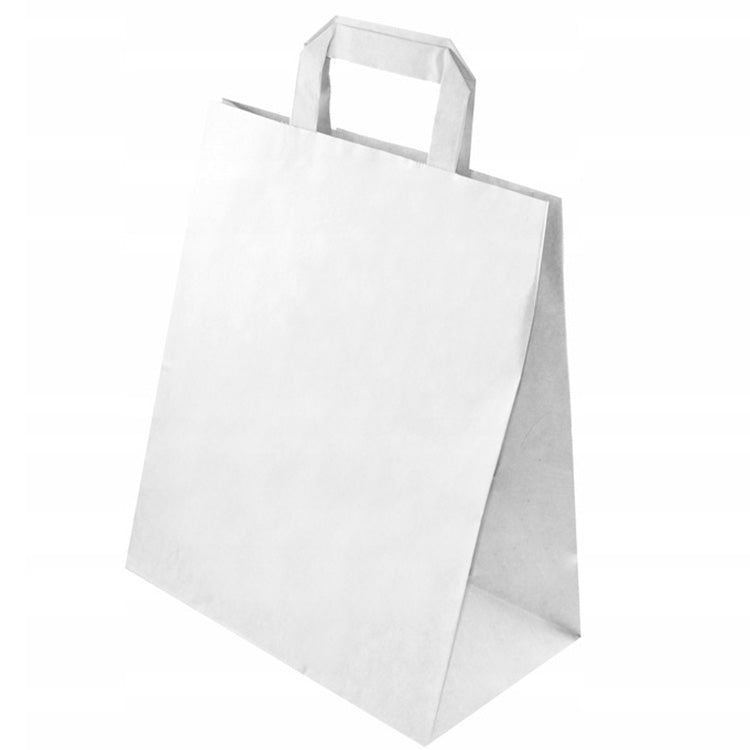Torba papierowa 260x140x300mm z uchwytem płaskim BIAŁA Winners Gadzety