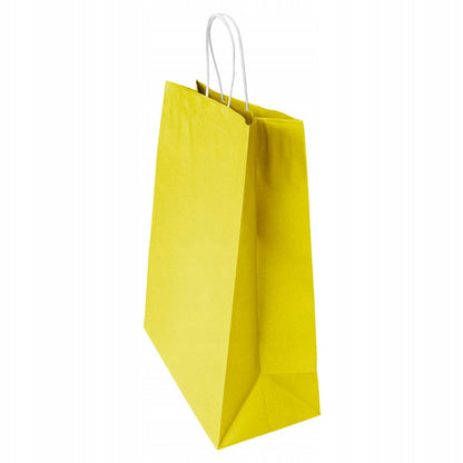 Torba papierowa z uchwytem skręcanym Premium - ŻÓŁTA - 350x150x400mm Winners Gadzety