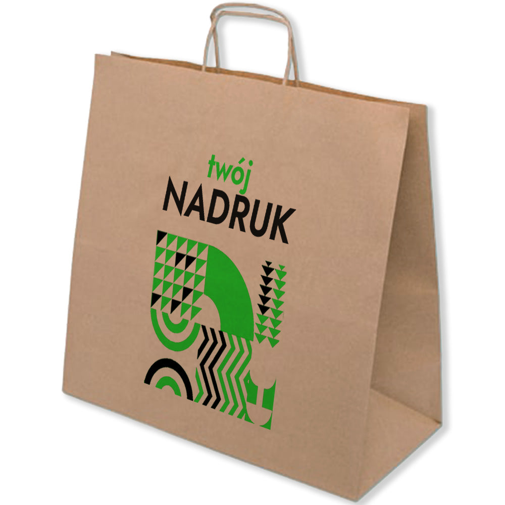 Torba papierowa z nadrukiem 400x180x390mm BRĄZOWA 50 szt. Winners Gadzety