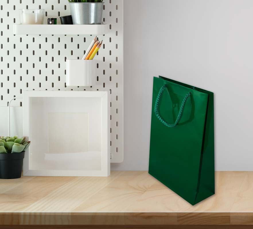 Torba laminowana z uchwytem sznurkowym - ZIELONA - 170x70x250mm Winners Gadzety