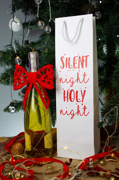 Torba papierowa na wino 11x9x40cm SILENT NIGHT Winners Gadzety