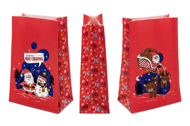 Torba papierowa świąteczna 16x8x27cm MIKOŁAJ I BAŁWAN Winners Gadzety