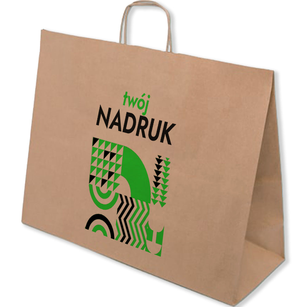 Torba papierowa z nadrukiem 500x180x390mm BRĄZOWA 50 szt. Winners Gadzety