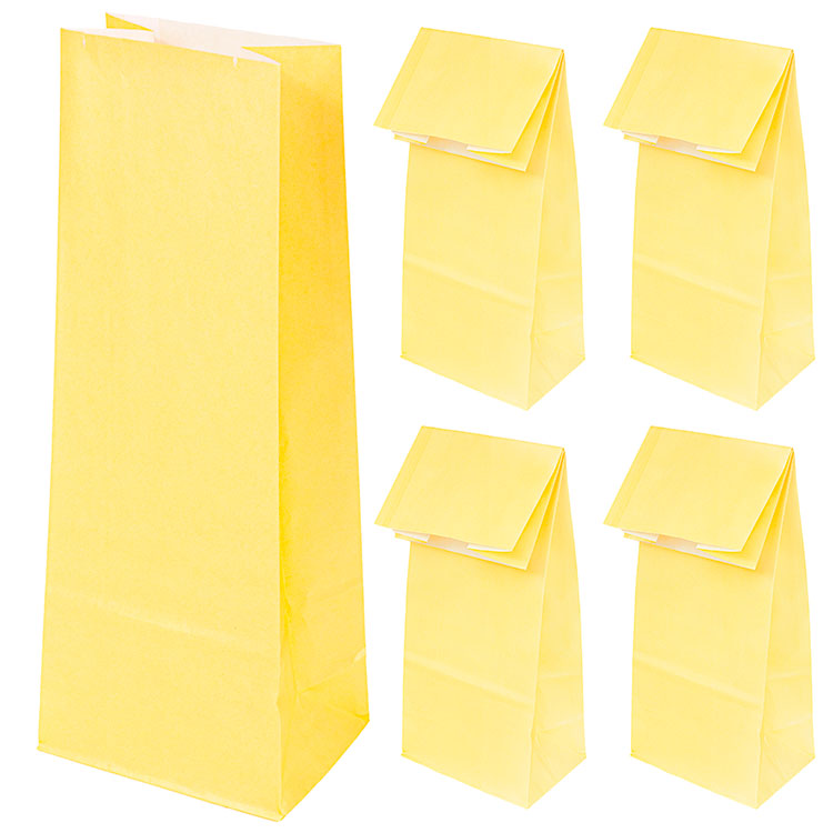 Torba papierowa klockowa ŻÓŁTE 100x70x280mm 1szt. Winners Gadzety