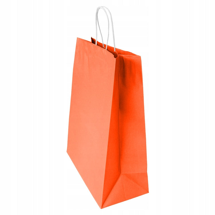 Torba papierowa z uchwytem skręcanym Premium - POMARAŃCZOWY - 350x150x400mm Winners Gadzety