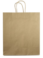 Torba papierowa 350x150x400mm z uchwytem skręcanym Premium -BRĄZOWA Winners Gadzety
