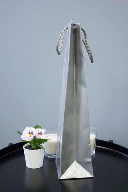 Torba laminowana z uchwytem sznurkowym - SREBRNA - 110x90x400mm Winners Gadzety